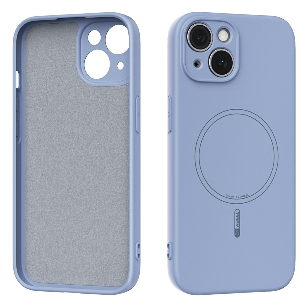 ABEEL For iPhone 14 Case Compatible with MagSafe Skin Touch Liquid Silicone Phone Back Cover - Sky Blue