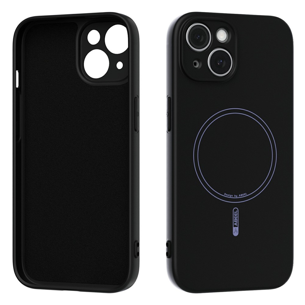 ABEEL For iPhone 14 Case Compatible with MagSafe Skin Touch Liquid Silicone Phone Back Cover - Black
