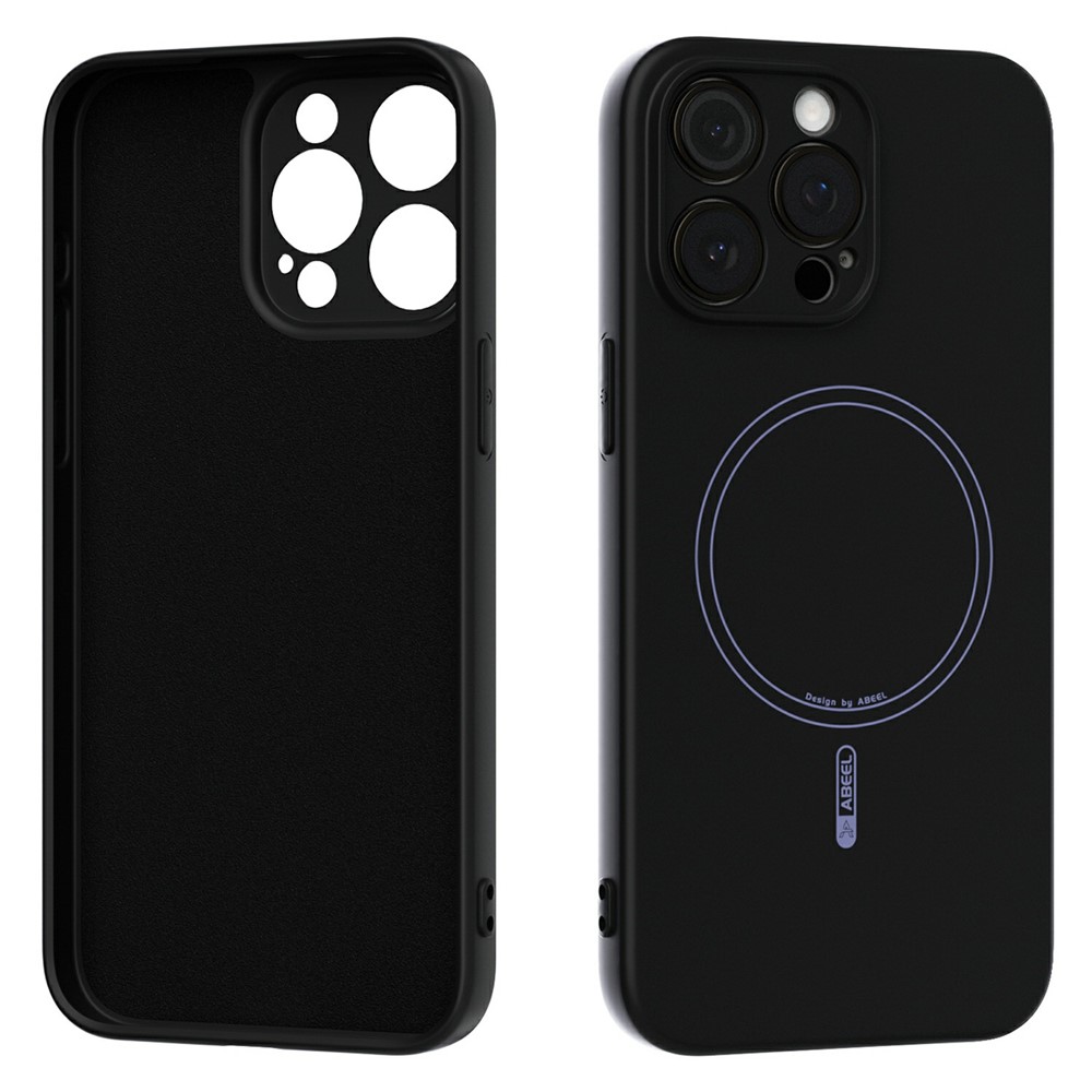 ABEEL For iPhone 14 Pro Case Compatible with MagSafe Skin Touch Liquid Silicone Phone Back Cover - Black