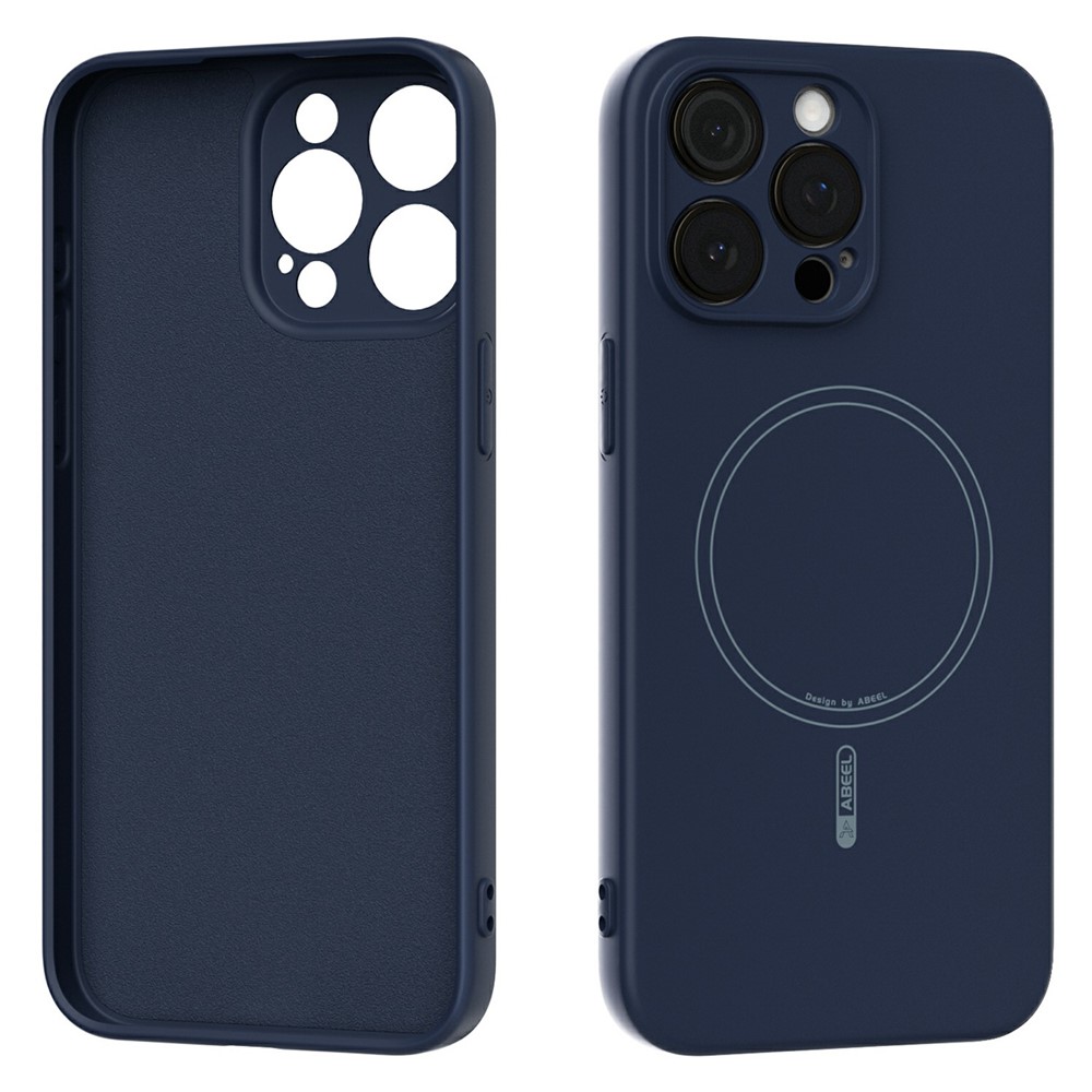 ABEEL For iPhone 14 Pro Max Case Compatible with MagSafe Skin Touch Liquid Silicone Phone Back Cover - Dark Blue