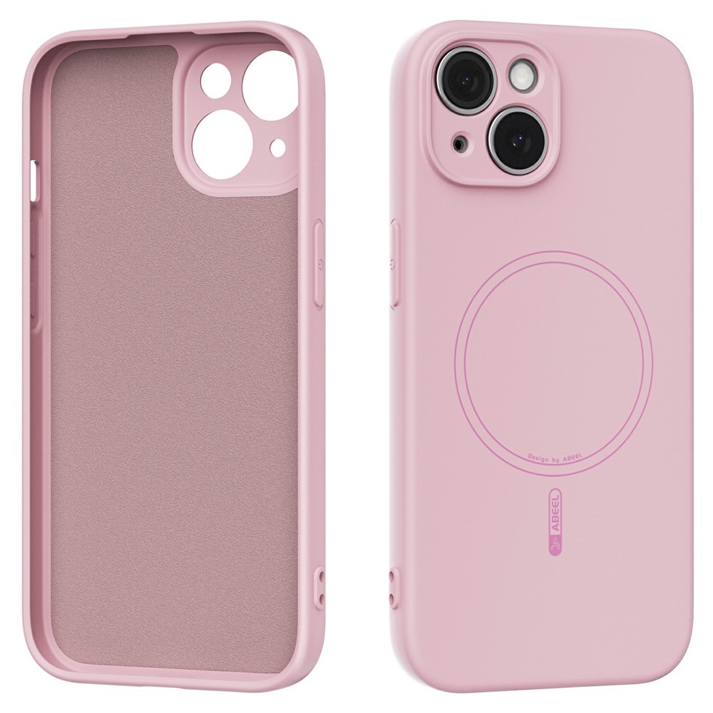 ABEEL For iPhone 13 Case Compatible with MagSafe Skin Touch Liquid Silicone Phone Back Cover - Pink