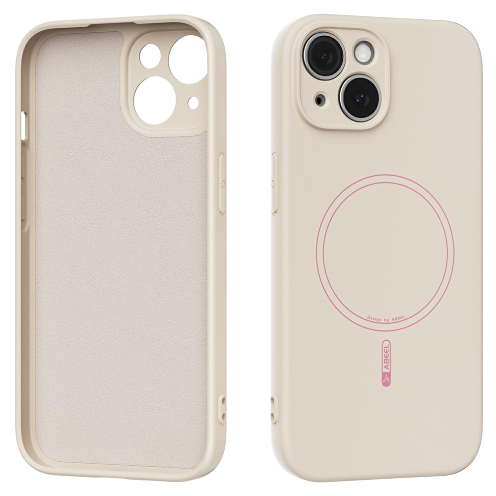 ABEEL For iPhone 13 Case Compatible with MagSafe Skin Touch Liquid Silicone Phone Back Cover - Beige