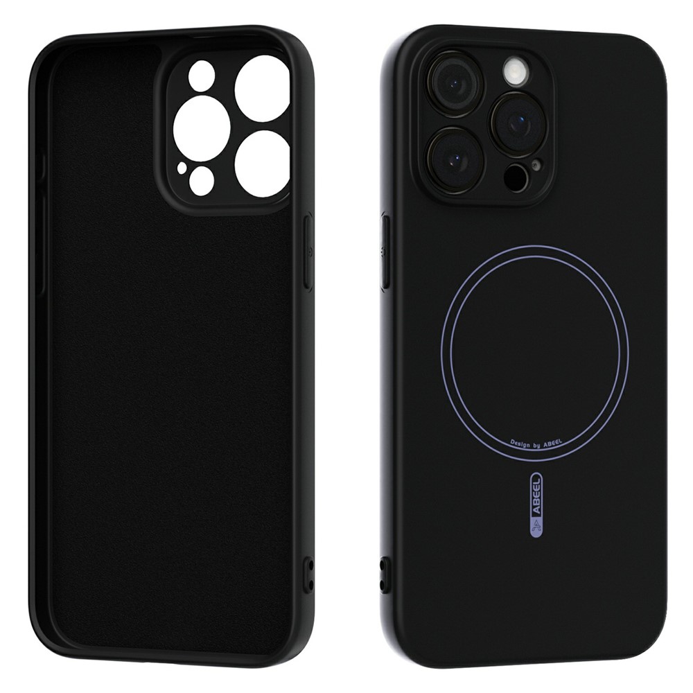 ABEEL For iPhone 13 Pro Case Compatible with MagSafe Skin Touch Liquid Silicone Phone Back Cover - Black