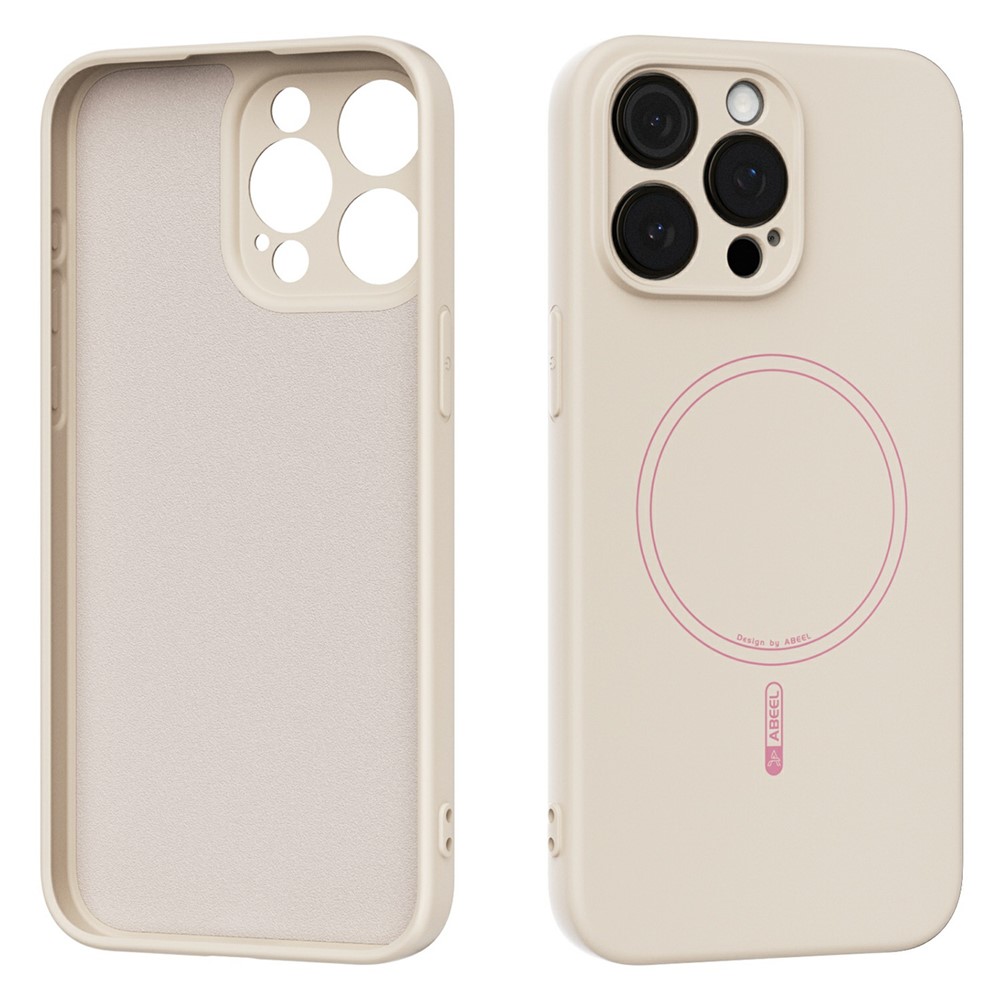 ABEEL For iPhone 13 Pro Max Case Compatible with MagSafe Skin Touch Liquid Silicone Phone Back Cover - Beige