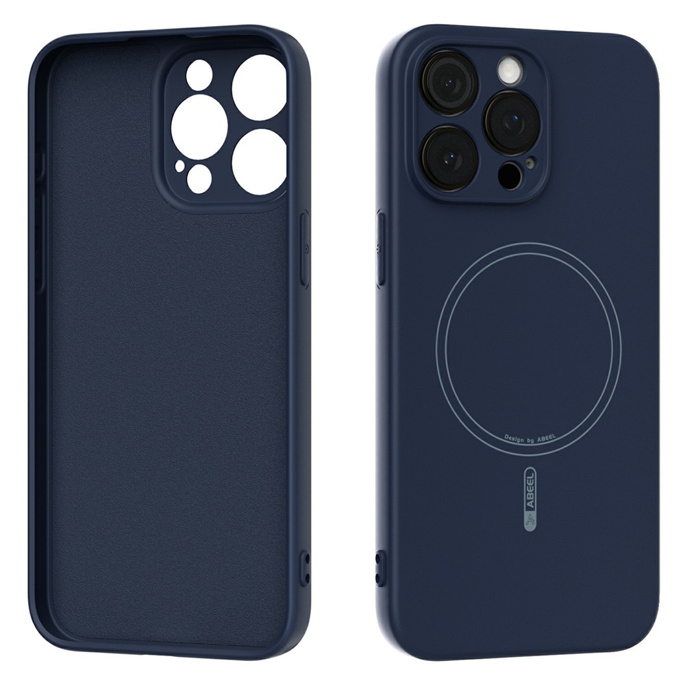 ABEEL For iPhone 13 Pro Max Case Compatible with MagSafe Skin Touch Liquid Silicone Phone Back Cover - Dark Blue