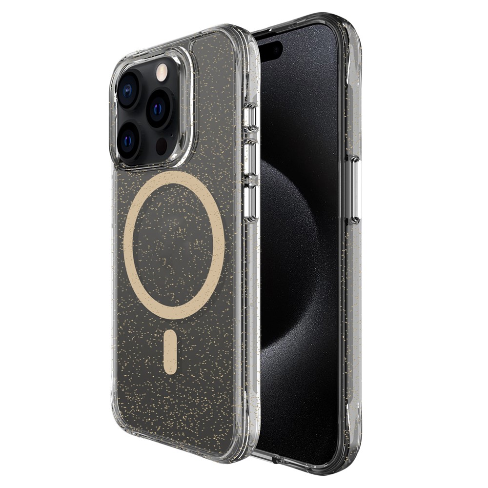 Bulk Purchasing For iPhone 15 Pro Max Case Compatible with MagSafe Starry Glitter PC + TPU Phone Cover - Gold