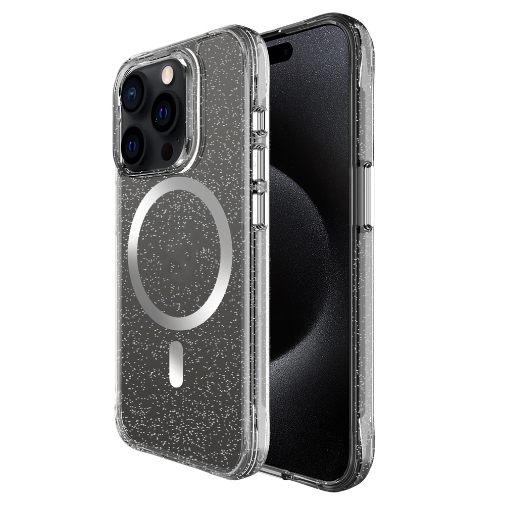 Bulk Purchasing For iPhone 15 Pro Max Case Compatible with MagSafe Starry Glitter PC + TPU Phone Cover - Silver