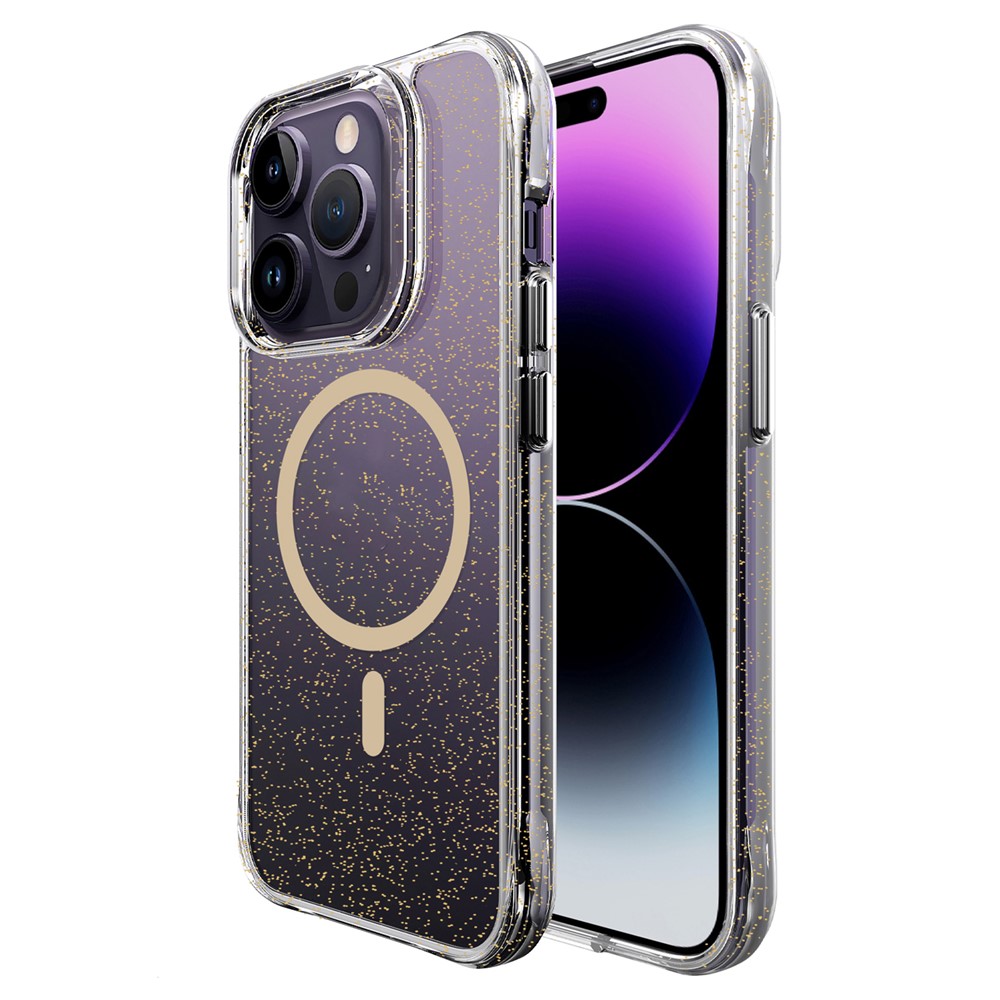Bulk Purchasing For iPhone 14 Pro Case Compatible with MagSafe Starry Glitter PC + TPU Phone Cover - Gold