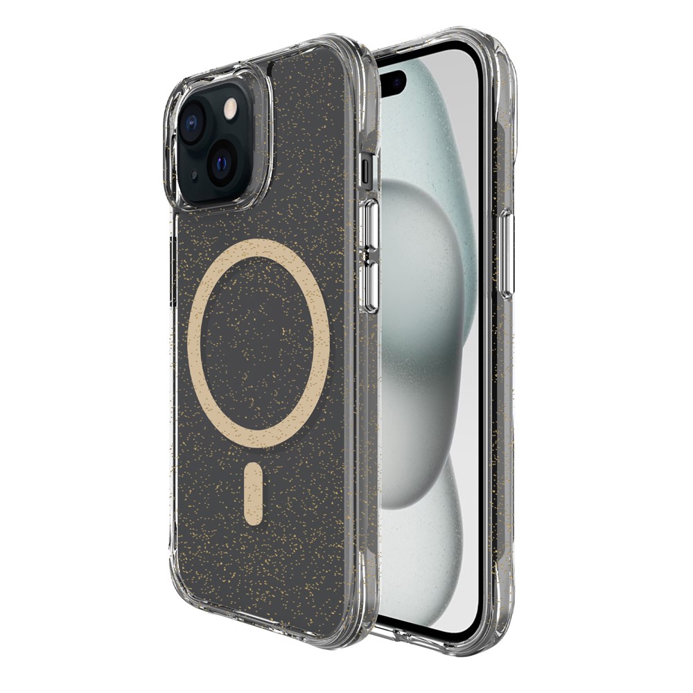 Bulk Purchasing For iPhone 15 Plus Case Compatible with MagSafe Starry Glitter PC + TPU Phone Cover - Gold