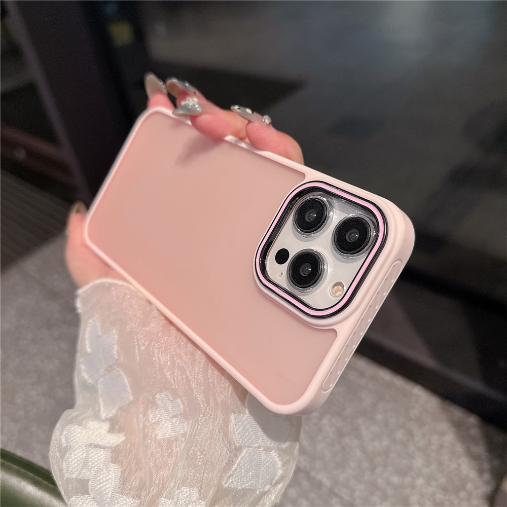 For iPhone 13 Pro Max Case PC + TPU Anti-Slip Matte Phone Cover - Pink