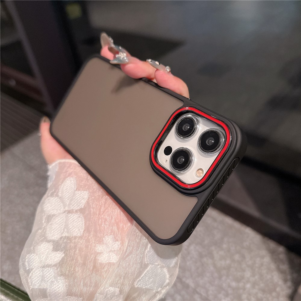 For iPhone 13 Pro Max Case PC + TPU Anti-Slip Matte Phone Cover - Black