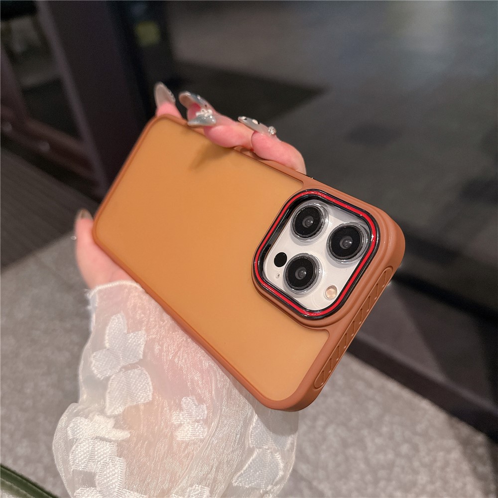 For iPhone 13 Pro Max Case PC + TPU Anti-Slip Matte Phone Cover - Gold