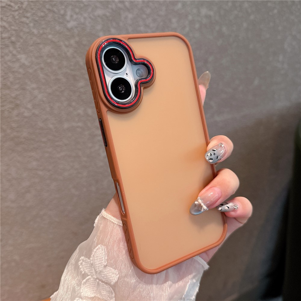 For iPhone 16 Case PC + TPU Anti-Slip Matte Phone Cover - Gold