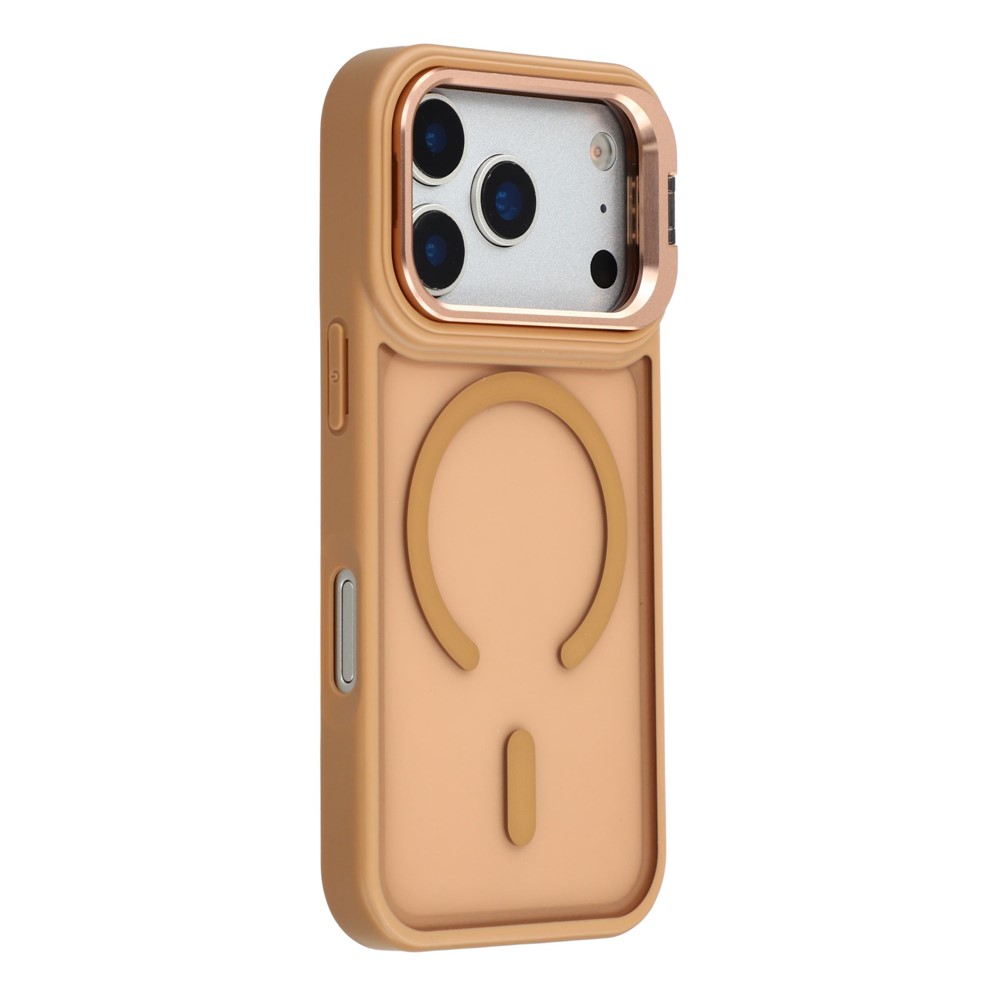 For iPhone 17 Pro Max Case Compatible with MagSafe Lens Kickstand TPU + PC Matte Phone Cover - Desert Gold