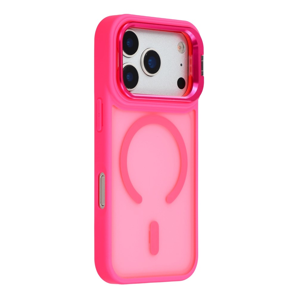For iPhone 17 Pro Max Case Compatible with MagSafe Lens Kickstand TPU + PC Matte Phone Cover - Rose
