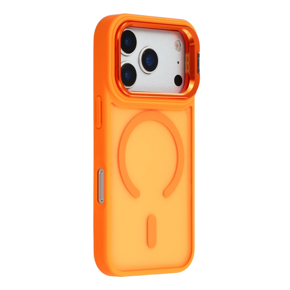 For iPhone 17 Pro Max Case Compatible with MagSafe Lens Kickstand TPU + PC Matte Phone Cover - Orange