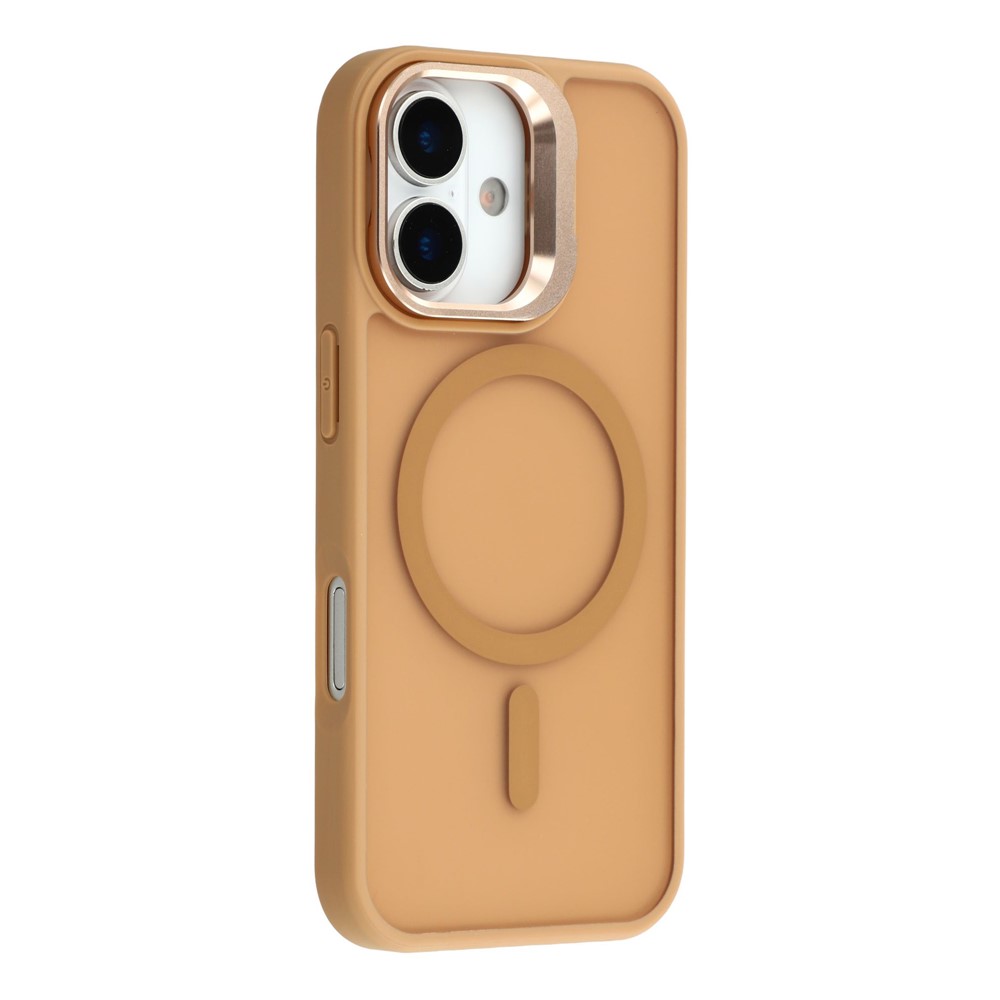For iPhone 16 Plus Case Compatible with MagSafe Lens Kickstand TPU + PC Matte Phone Cover - Desert Gold