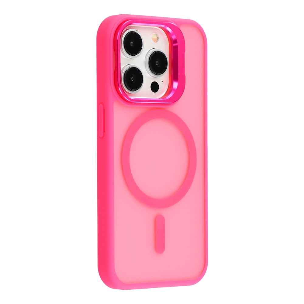 For iPhone 14 Pro Case Compatible with MagSafe Lens Kickstand TPU + PC Matte Phone Cover - Rose