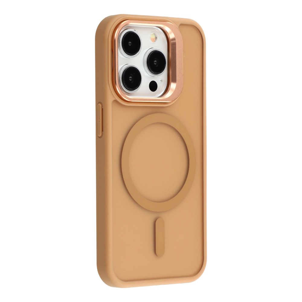 For iPhone 13 Pro Case Compatible with MagSafe Lens Kickstand TPU + PC Matte Phone Cover - Desert Gold