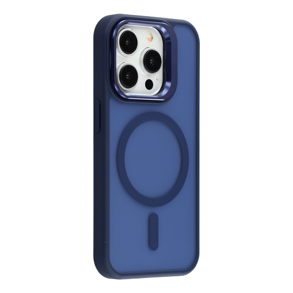 For iPhone 13 Pro Case Compatible with MagSafe Lens Kickstand TPU + PC Matte Phone Cover - Dark Blue