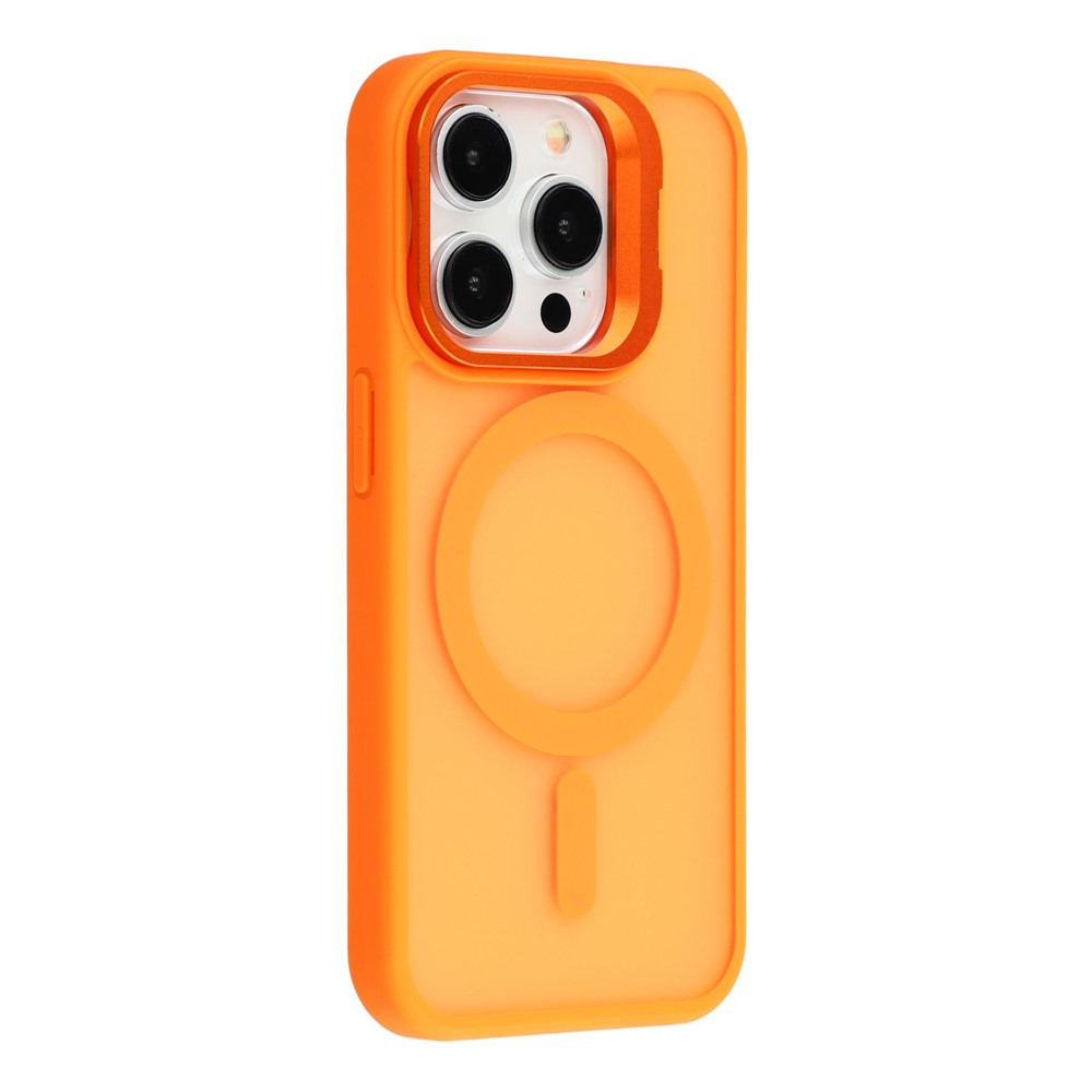 For iPhone 13 Pro Max Case Compatible with MagSafe Lens Kickstand TPU + PC Matte Phone Cover - Orange