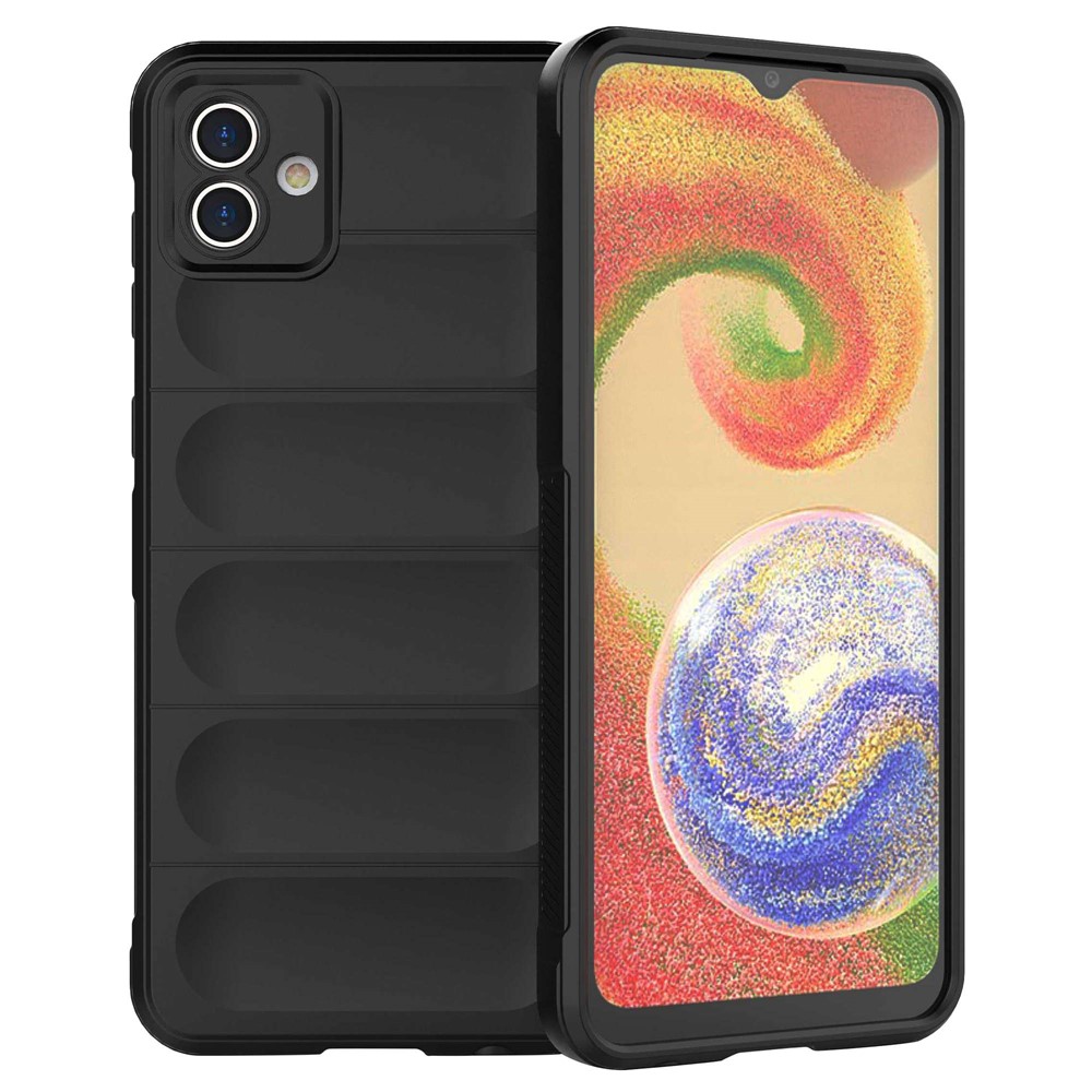 For Samsung Galaxy A04 4G (164.4 x 76.3 x 9.1 mm) Flexible TPU Mobile Phone Back Cover Fall Prevention Phone Protective Case - Black-1