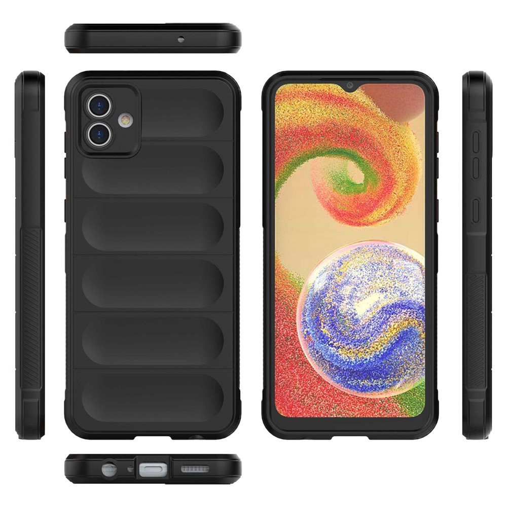 For Samsung Galaxy A04 4G (164.4 x 76.3 x 9.1 mm) Flexible TPU Mobile Phone Back Cover Fall Prevention Phone Protective Case - Black-2