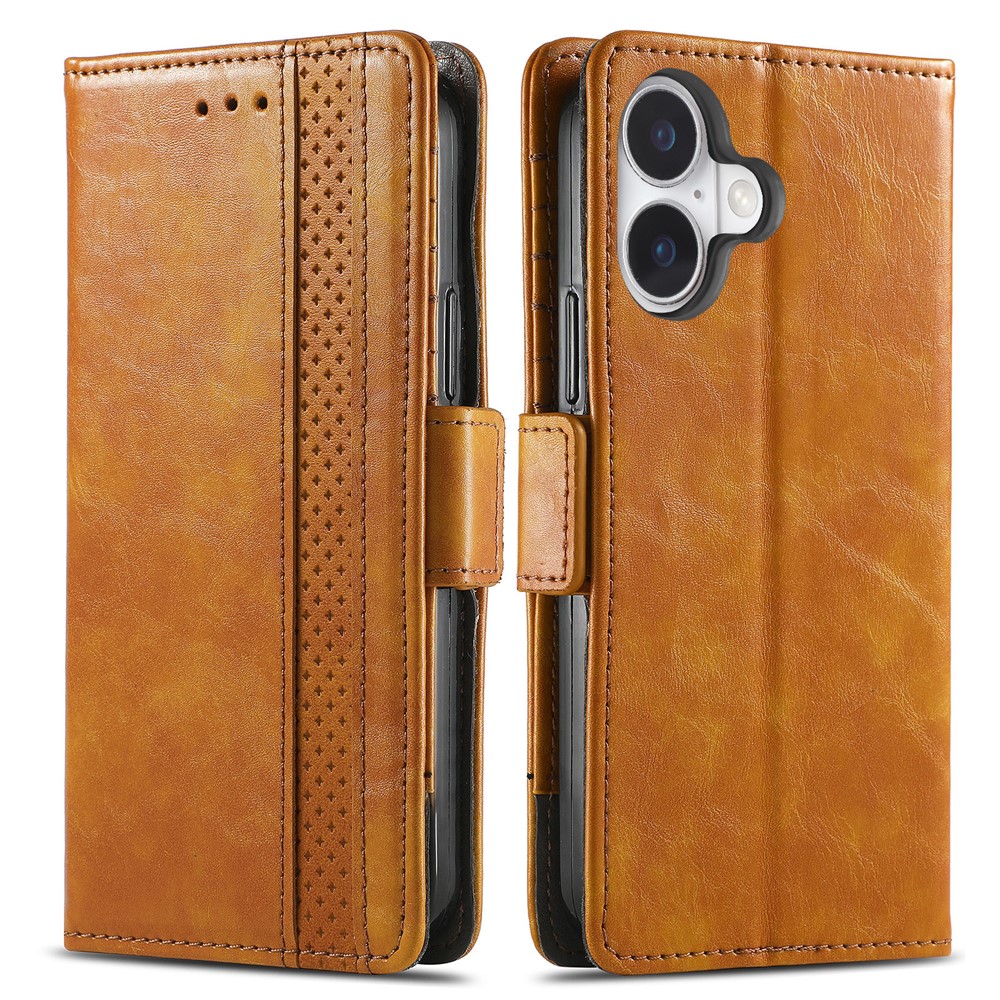 CASENEO For iPhone 17 Phone Cases PU Leather Cover Stand with RFID Blocking Wallet - Khaki