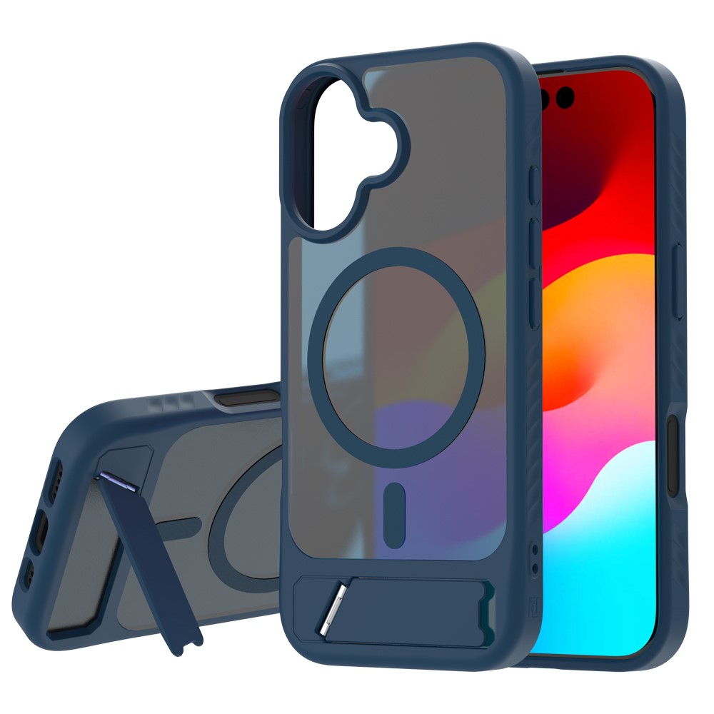 LEREACH Le-Chic Series for iPhone 17 Case TPU + PC Kickstand Phone Cover Compatible with MagSafe - Blue