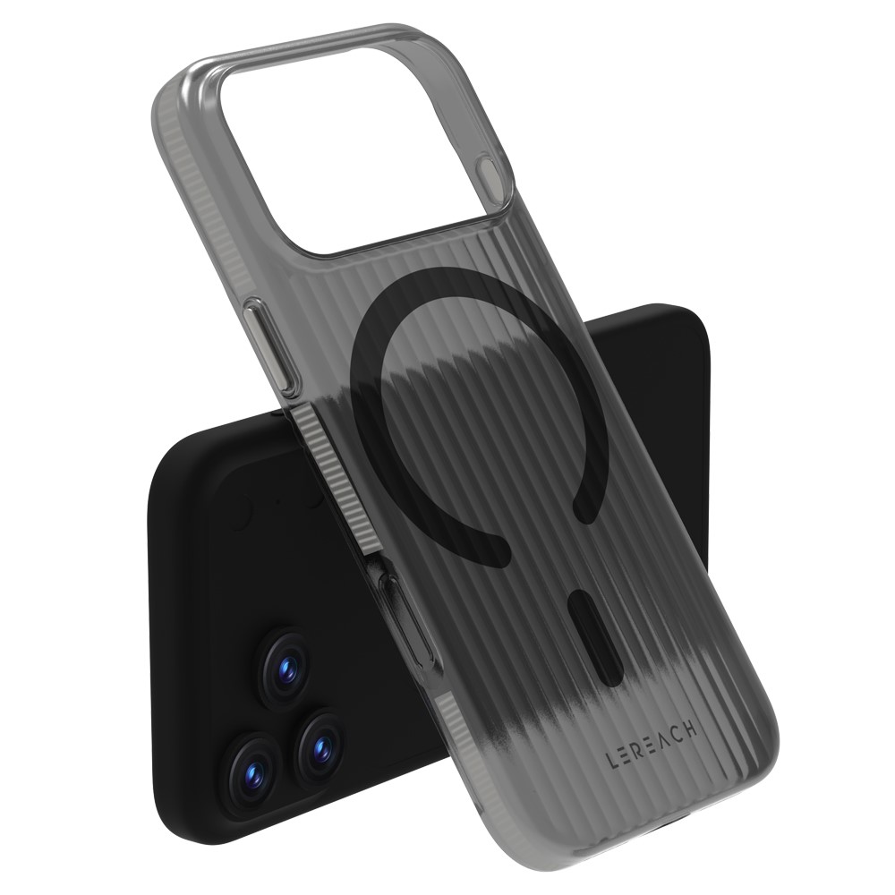 LEREACH TOC Series for iPhone 17 Pro Max Case Flowing Grid PC Phone Cover Compatible with MagSafe - Grey