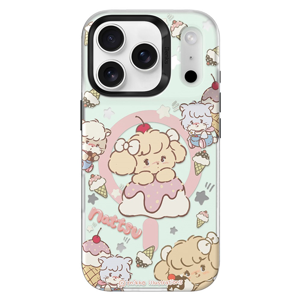 BENKS D1 for iPhone 17 Pro Max Cartoon Animal TPU TPE PC Phone Cover Compatible with MagSafe - Vanilla Sundae