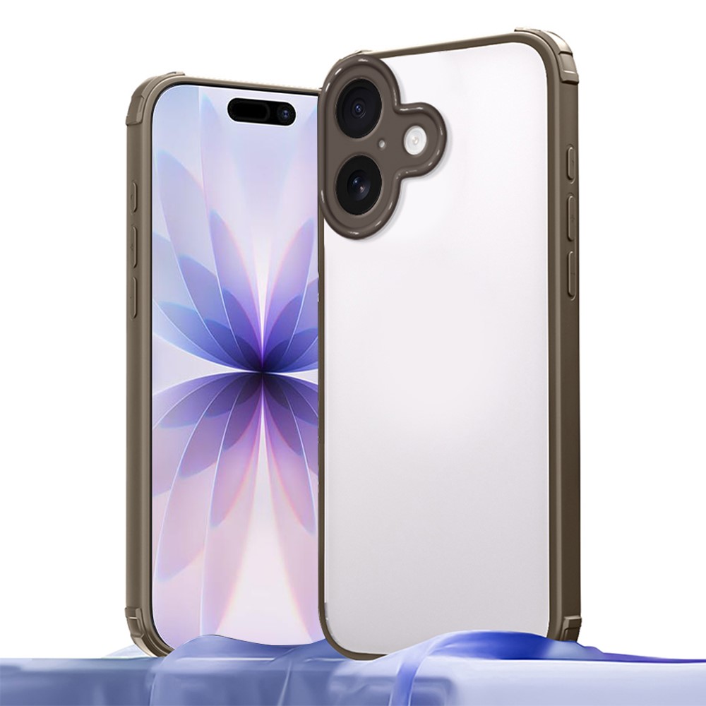 For iPhone 17 Case Reinforced Corner Shockproof TPU + Acrylic Phone Cover - Brown