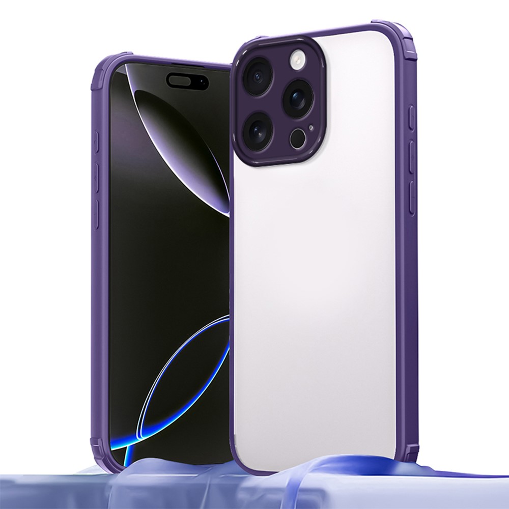 For iPhone 16 Pro Case Reinforced Corner Shockproof TPU + Acrylic Phone Cover - Purple