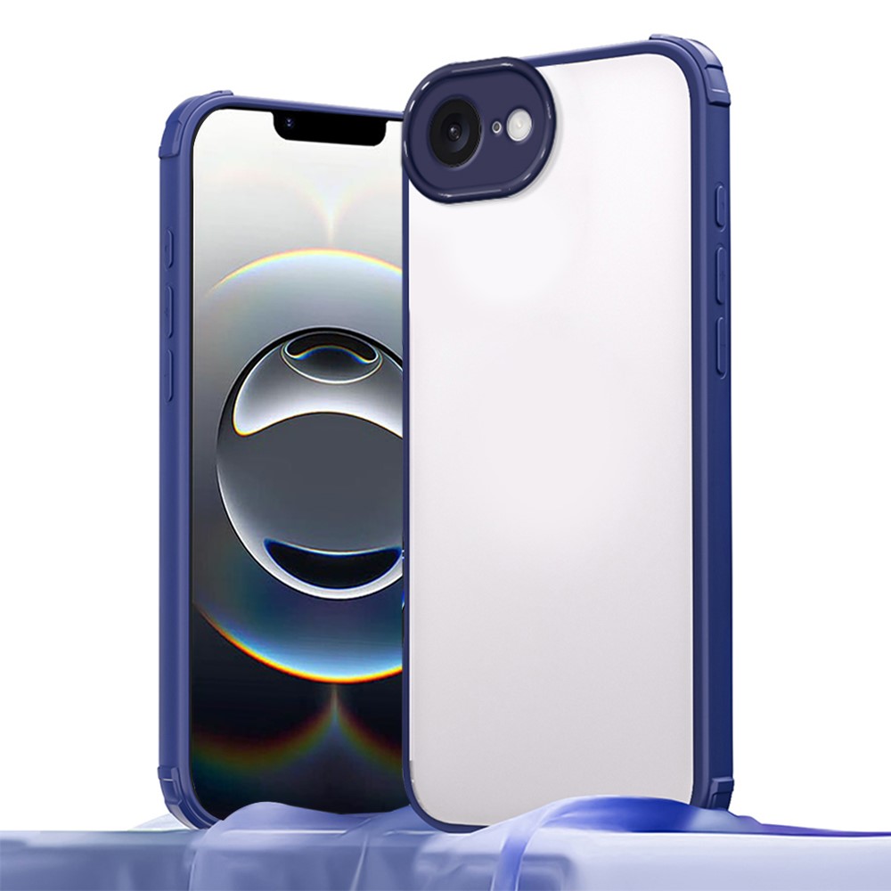 For iPhone 16e Case Reinforced Corner Shockproof TPU + Acrylic Phone Cover - Blue