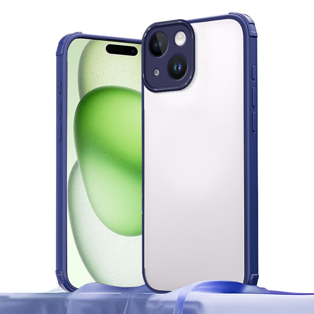 For iPhone 15 Case Reinforced Corner Shockproof TPU + Acrylic Phone Cover - Blue