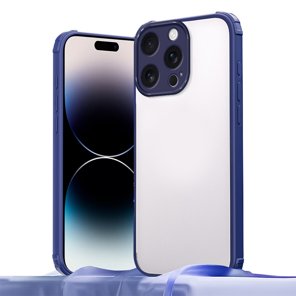 For iPhone 14 Pro Max Case Reinforced Corner Shockproof TPU + Acrylic Phone Cover - Blue