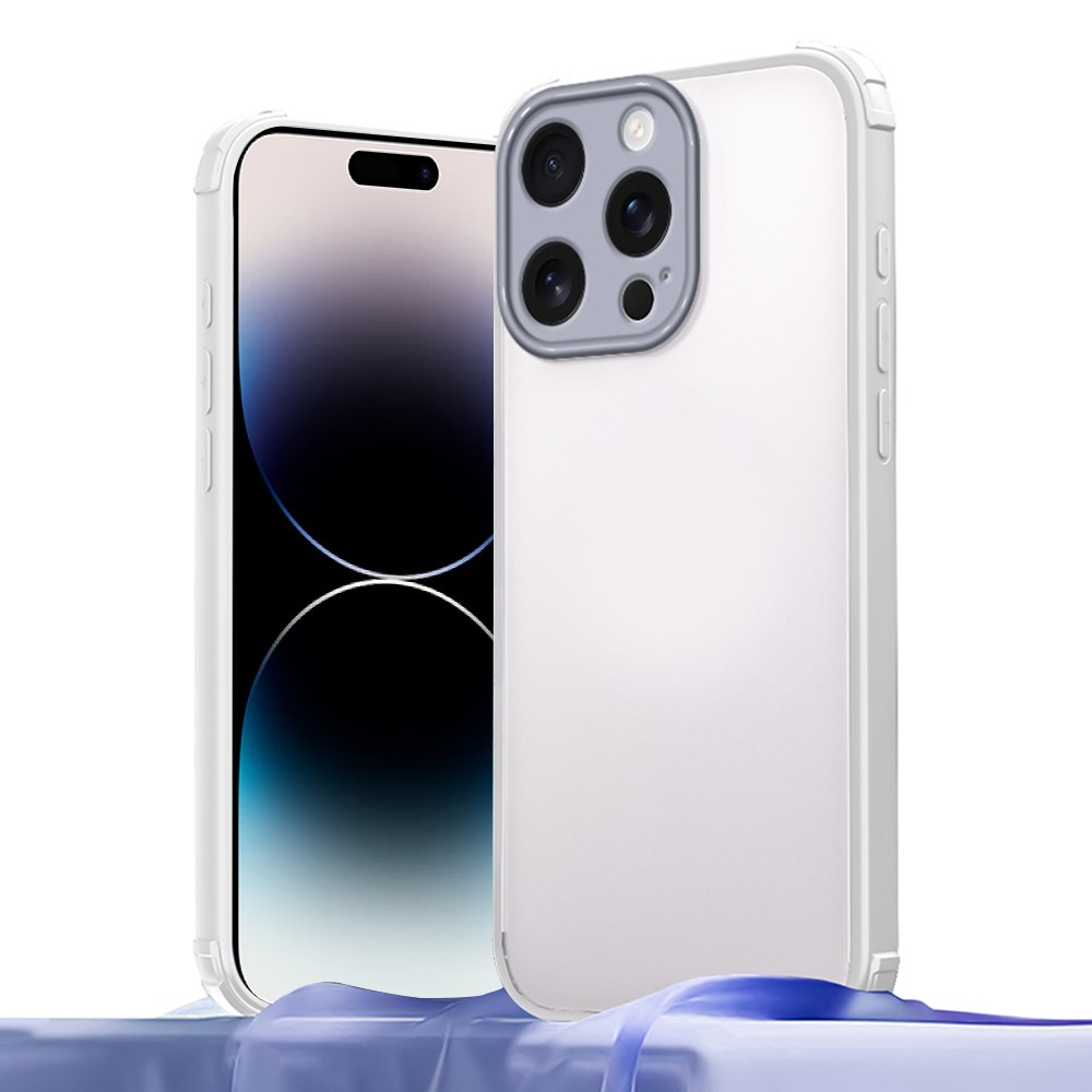 For iPhone 14 Pro Case Reinforced Corner Shockproof TPU + Acrylic Phone Cover - White