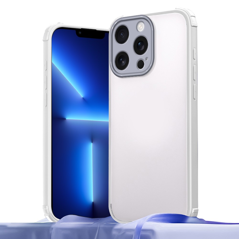 For iPhone 13 Pro Max Case Reinforced Corner Shockproof TPU + Acrylic Phone Cover - White