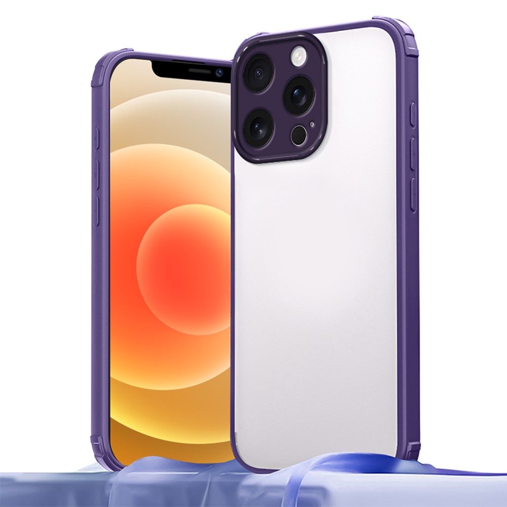 For iPhone 12 Pro Max Case Reinforced Corner Shockproof TPU + Acrylic Phone Cover - Purple