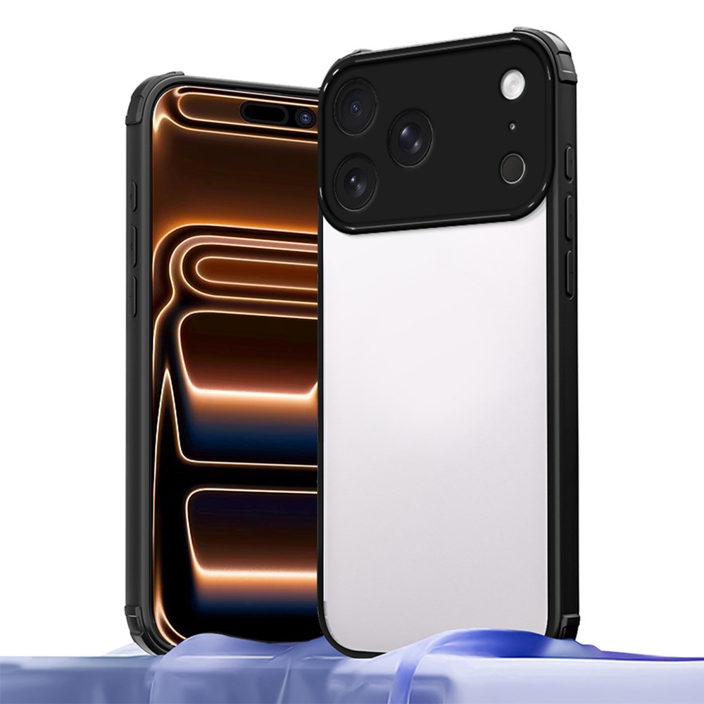 For iPhone 17 Pro Max Case Reinforced Corner Shockproof TPU + Acrylic Phone Cover - Black