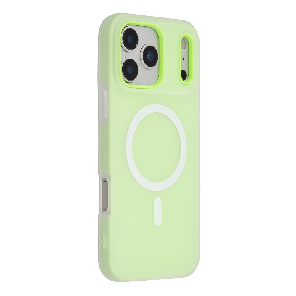 For iPhone 17 Pro Max Case Compatible with MagSafe PC + TPU Frosted Phone Cover - Green