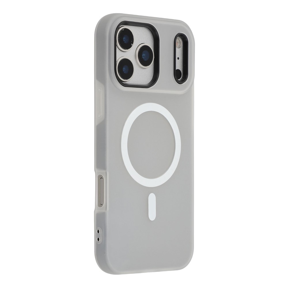 For iPhone 17 Pro Max Case Compatible with MagSafe PC + TPU Frosted Phone Cover - Black