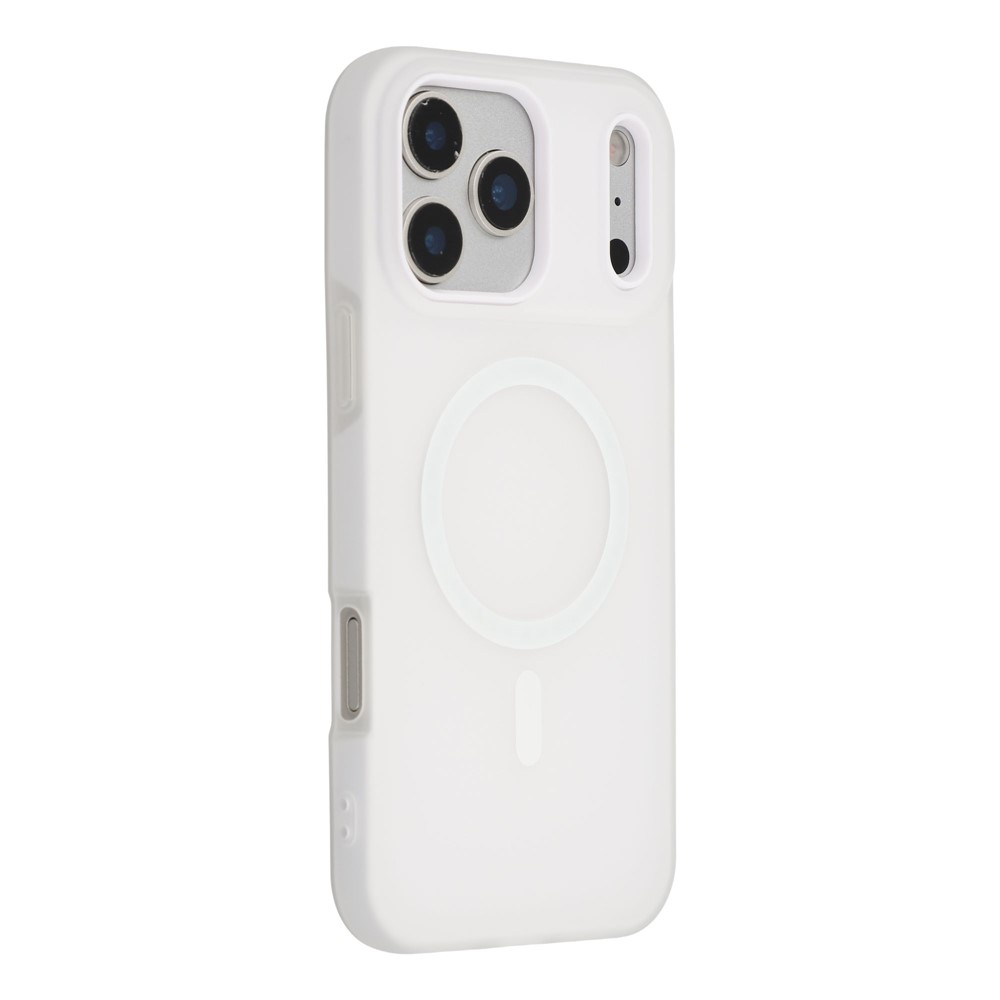 For iPhone 17 Pro Max Case Compatible with MagSafe PC + TPU Frosted Phone Cover - White