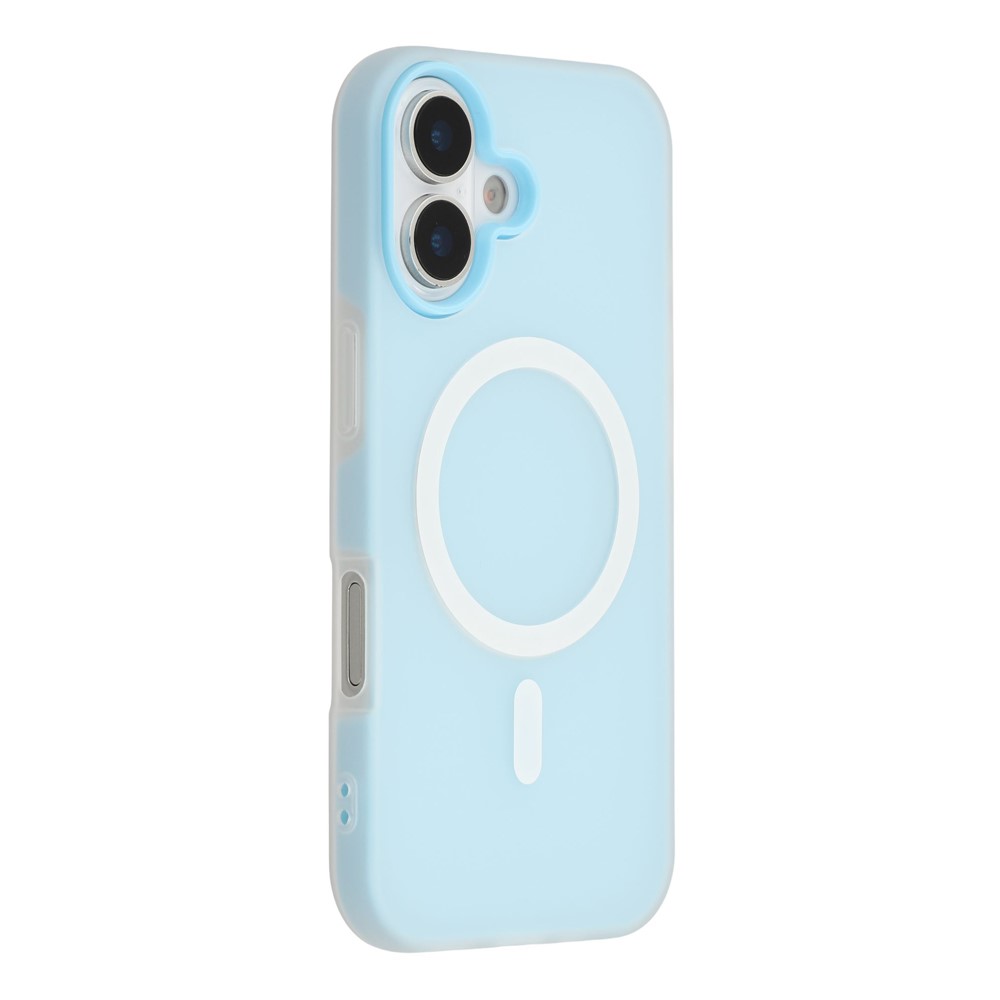 For iPhone 17 Case Compatible with MagSafe PC + TPU Frosted Phone Cover - Blue