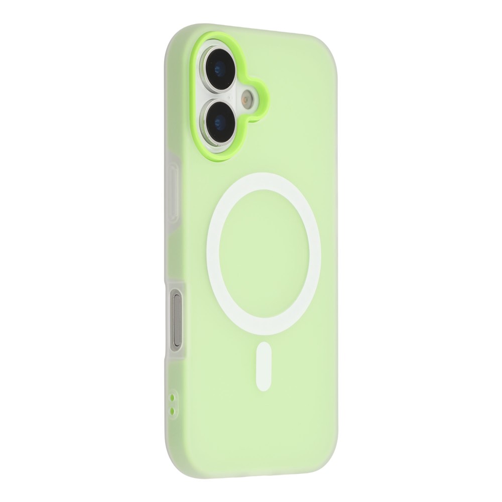 For iPhone 16 Case Compatible with MagSafe PC + TPU Frosted Phone Cover - Green