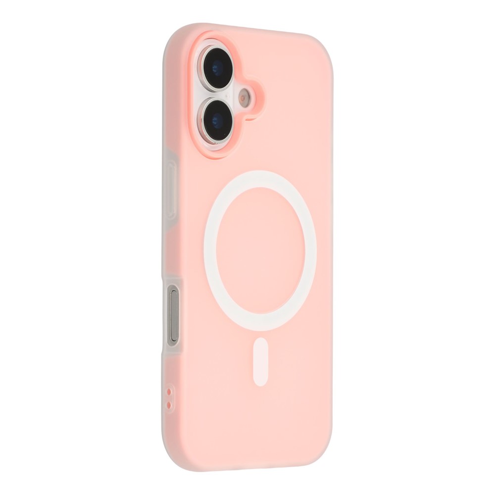 For iPhone 16 Case Compatible with MagSafe PC + TPU Frosted Phone Cover - Pink