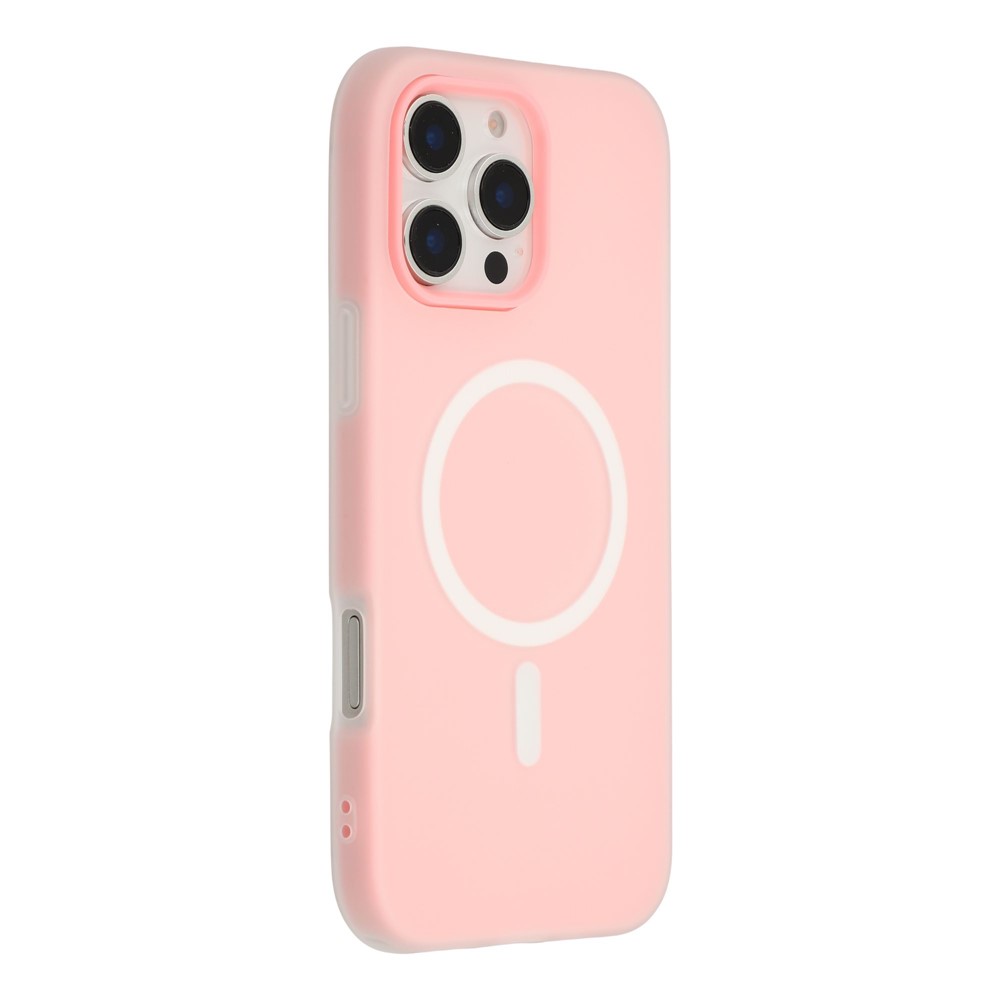 For iPhone 16 Pro Case Compatible with MagSafe PC + TPU Frosted Phone Cover - Pink