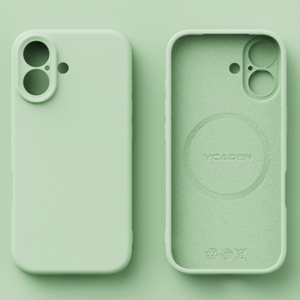 YCADEN For iPhone 17 Case Compatible with MagSafe Precise Cutouts TPU Phone Back Cover - Grass Green