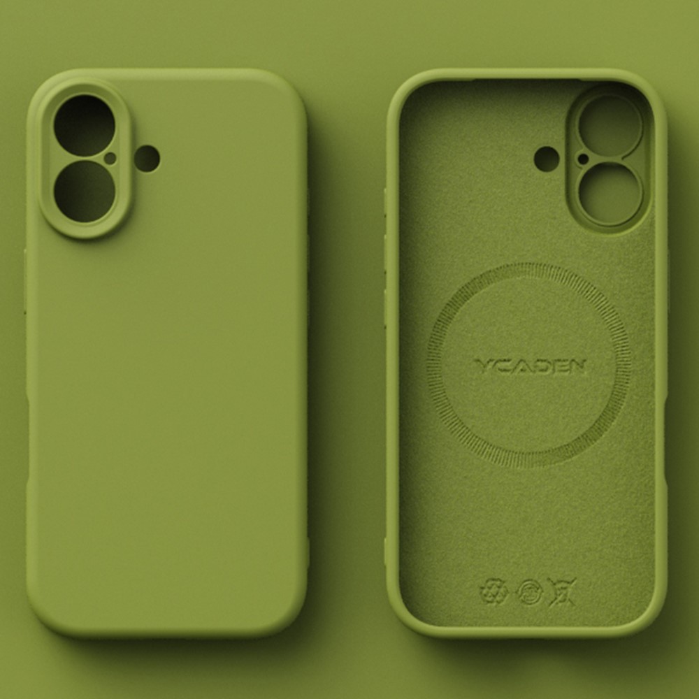 YCADEN For iPhone 17 Case Compatible with MagSafe Precise Cutouts TPU Phone Back Cover - Bean Green