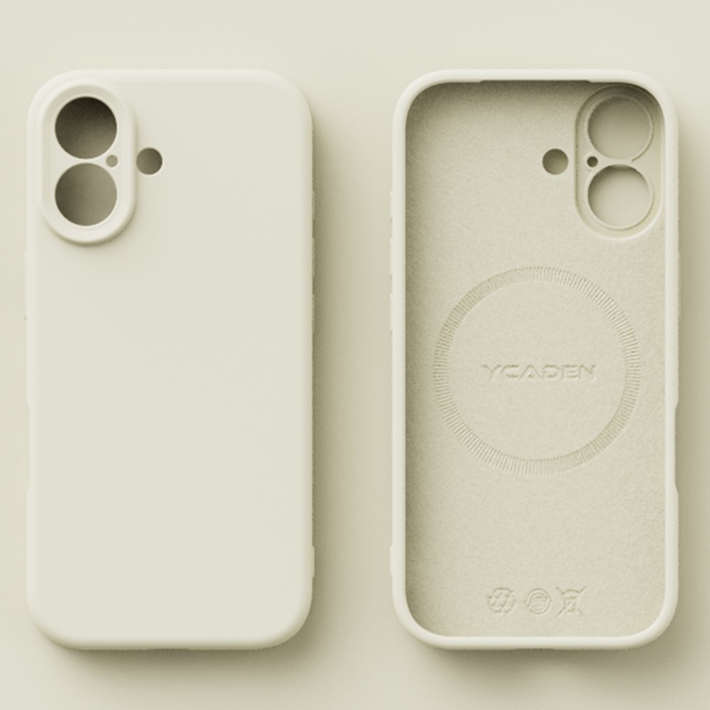 YCADEN For iPhone 17 Case Compatible with MagSafe Precise Cutouts TPU Phone Back Cover - Antique White